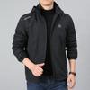Men's Fleece Jacket Hooded Casual Blue Middle-aged Thermal Jacket