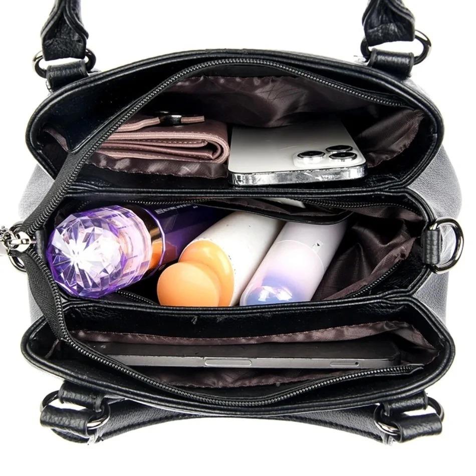 3 Layers Ladies Handbag Brand Hight Quality Soft Leather Shoulder Crossbody Bag for Women  Luxury Messenger Handbag Designer