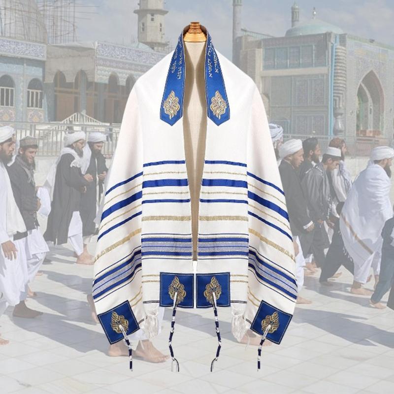 Übergroßer jüdischer Gebetsschal für religiöse Zeremonien und kulturelle Veranstaltungen 60x180cm Traditioneller Tallit für Gottesdienste