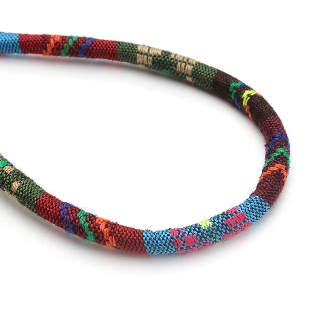 Louleur Twisted Cords Rope Colorful Handmade Fabric Ethnic Rope Cotton Cord Embroider Cords for Jewelry Making DIY Bracelet