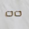_FF78 Surgical Steel Square Hoop Earrings (Non-Discoloring)