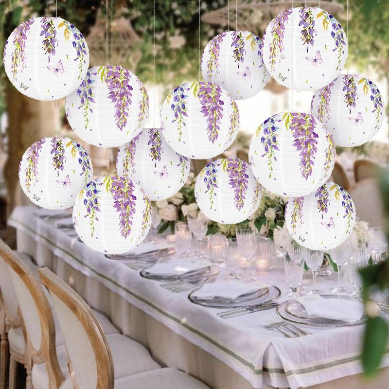 1 ks Wisteria Lampion Papírové lampiony Závěsná lampa Venkovní Zahrada Svatba Sváteční Párty Dekorace
