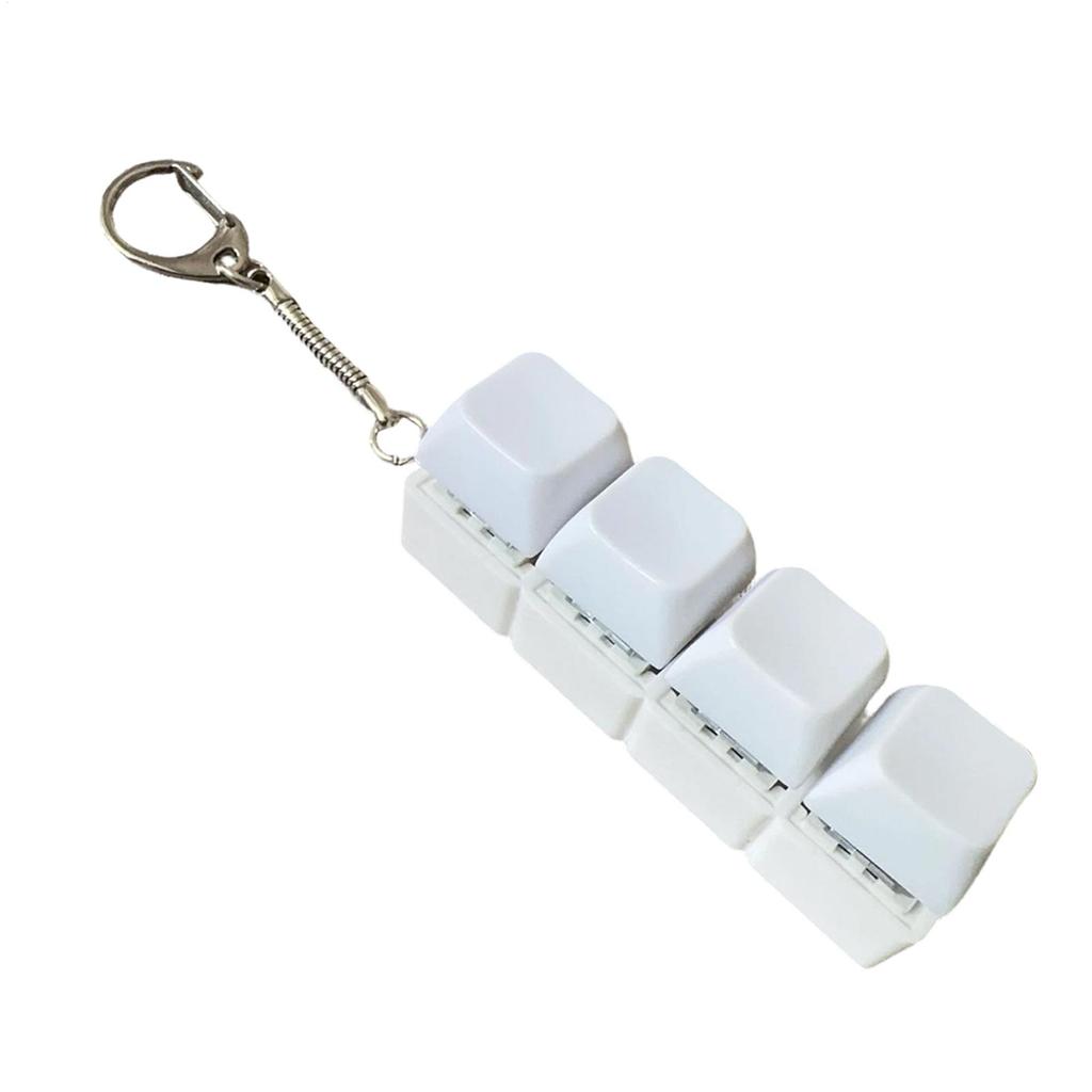4 Keys Keyboard Key Irritability Toy Finger Pressure Relief Button Adult Office Stress-relieving and Calming Key Chain Gift