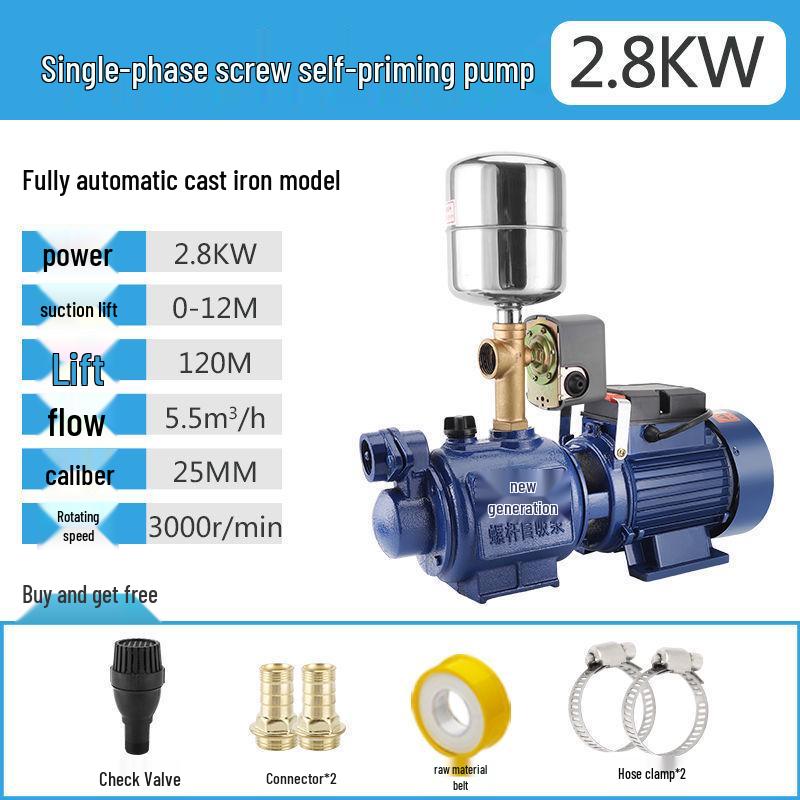 220V Automatische selbstansaugende Haushaltswasserpumpe - Hochdruck Brunnen- und Druckerhöhungspumpe