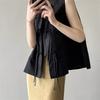 Chinese Plate Button Vest Jacket Spring Jacquard Stand Collar Sleeveless Waistcoat Retro Women Cheongsam Tops