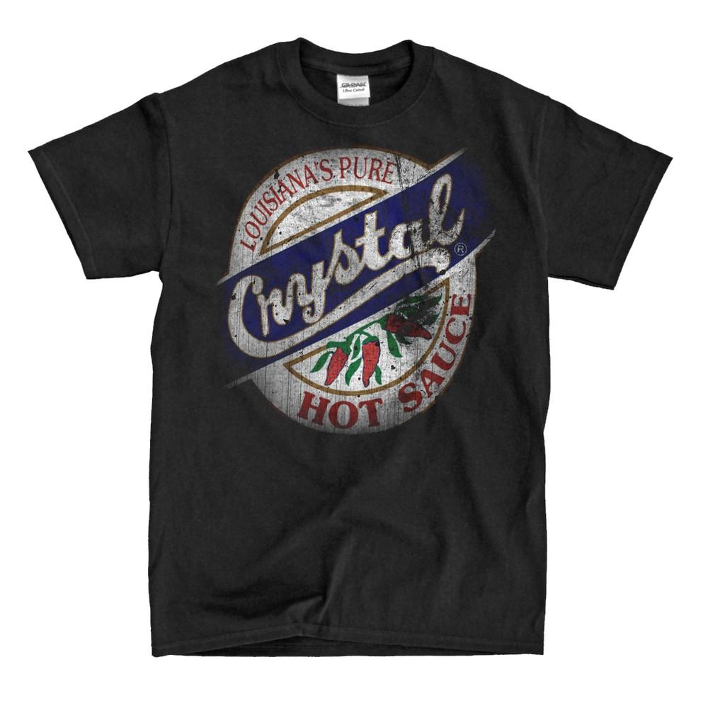 Vintage Crystal Hot Sauce Black T-Shirt - Ships Fast! High Quality! Unisex T-Shirt XL