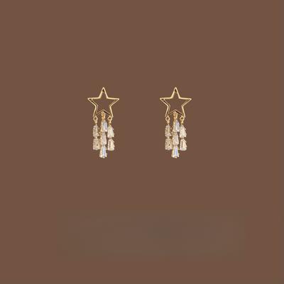 Star River Falls Light Luxury Versatile Star Tassel Earrings Niche Exquisite High-end Earrings
