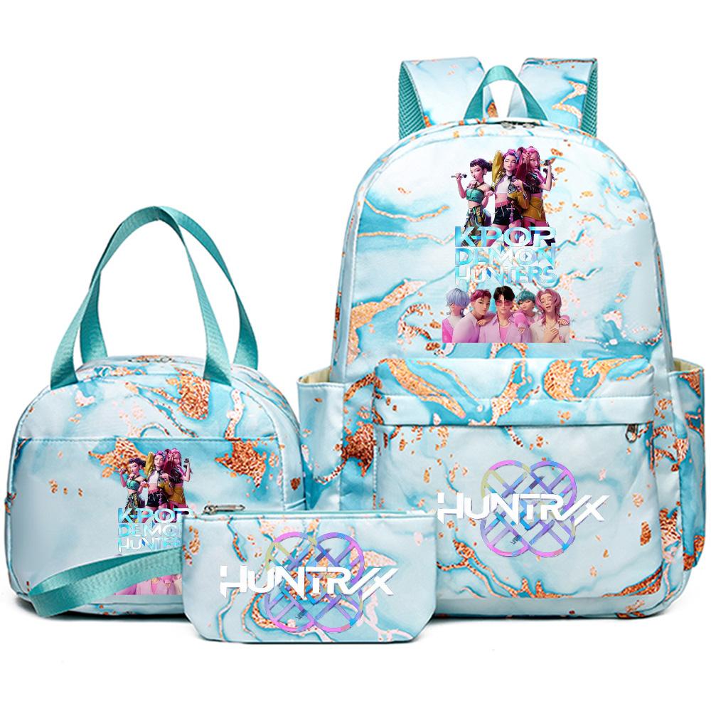3Pcs/set Anime cute Kpop Printed Backpack with Handbag Pencil Case for Teenager Student Girl Boy Bookbag Schoolbag Large Capacity Travel Bag Mochila