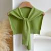 Korean Knitted Shawl Summer Air Conditioning Fake Collar Neck Guard Knit Thin Knotted Cape Shoulder Scarf For Women