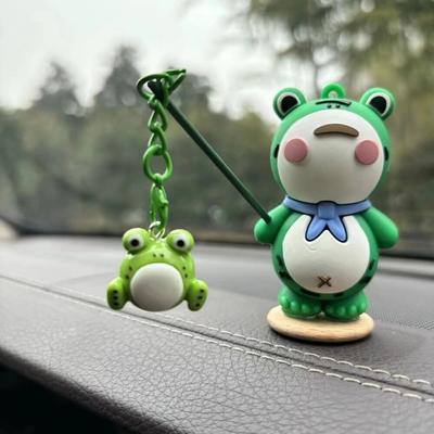 7 Stück Einsamer Frosch Nachtleuchtende Autozubehör Cartoon Auto Mittelkonsole Dekoration Büro Schreibtisch Computerbildschirm Dekoration Puppe Geschenk
