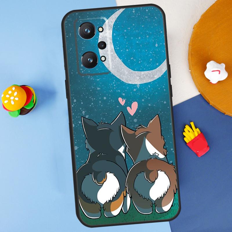 Cartoon Corgi Dog For Realme C55 C67 C61 C75 C53 C51 C21Y C25S GT 6 6T 5 GT7 Pro 10 11 12 13 14 Pro Plus Case