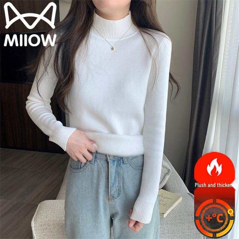 MiiOW Women's Knitted Thermal Mock Neck Sweater
