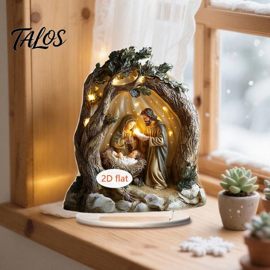 Dekorativer Acryl-Ständer Abstrakter Denker/Weihnachtsmann in der Badewanne/Weihnachtskrippe Schreibtisch-Ornament, Künstlerische Tischdekoration für das Moderne Zuhause