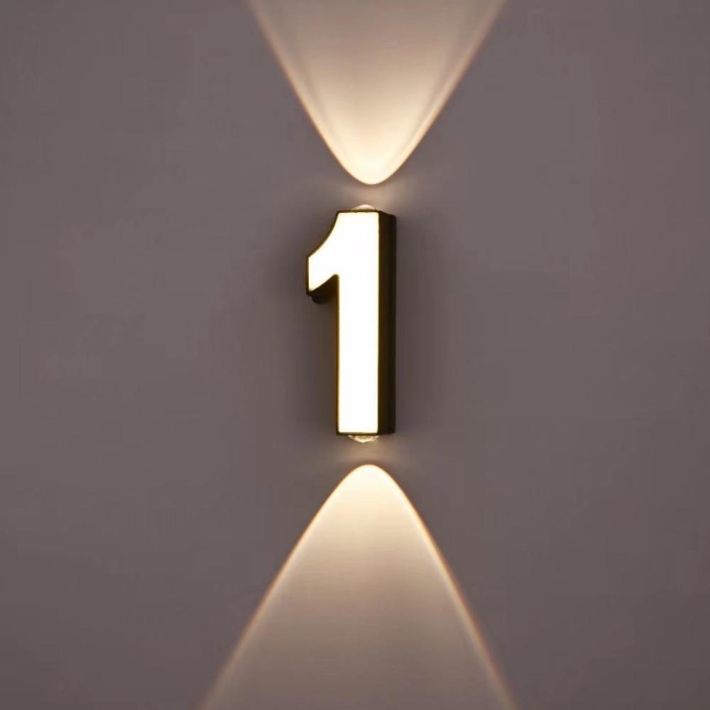 Minimalist Styling Nordic Modern LED Wall Light Simple Geometric Structure Waterproof House Number Plaque Lamp