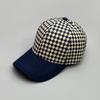 Houndstooth Color Block Baseball Cap Cotton New Men Women Sunscreen Check Versatile Fashion Casual Ventilate Street Retro Casual
