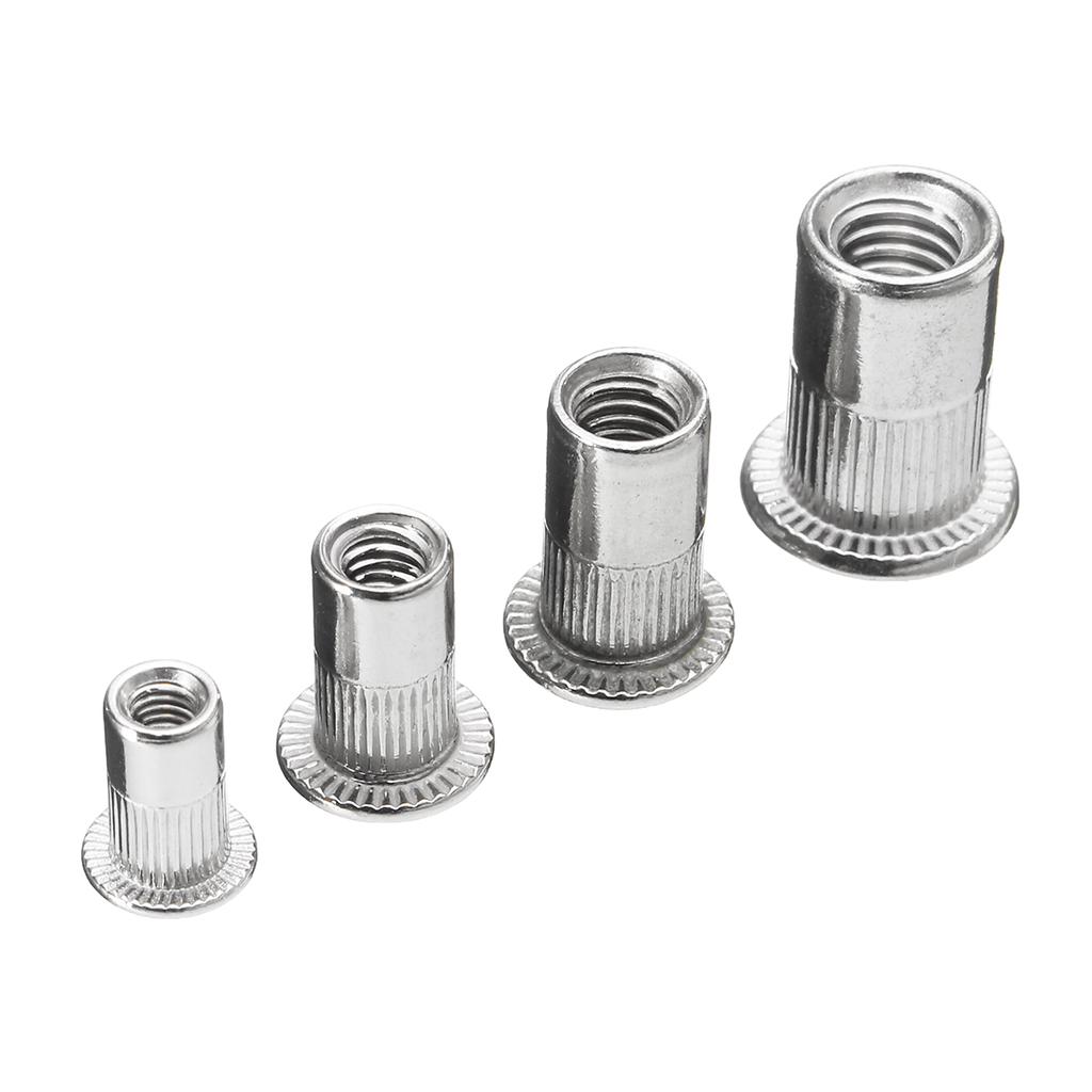 Automobile Aviation Instrument Boat Decoration 200PCS Rivet Nuts M6 304 Stainless Steel Threaded Inserts Rivetnut Nutserts Set for Furniture