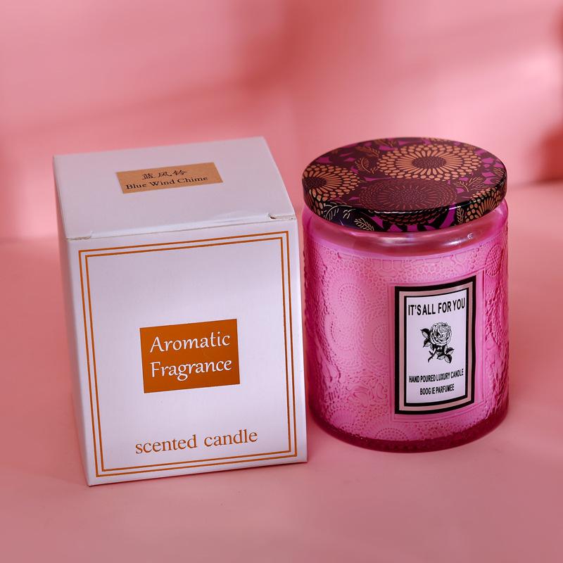 Large-size Relief Glass Souvenir Scented Candle Creative Scentless Candle Ornament