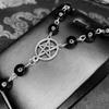 Rose Inverted Cross & Five-Pointed Star Pendant Necklace