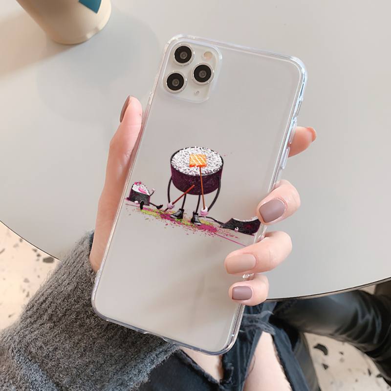 YNDFCNB Japanese Shiba Inu Sushi Phone Case for Iphone 13 11 12 Pro XS MAX 8 7 6 6S Plus X 5S SE 2020 XR Fundas
