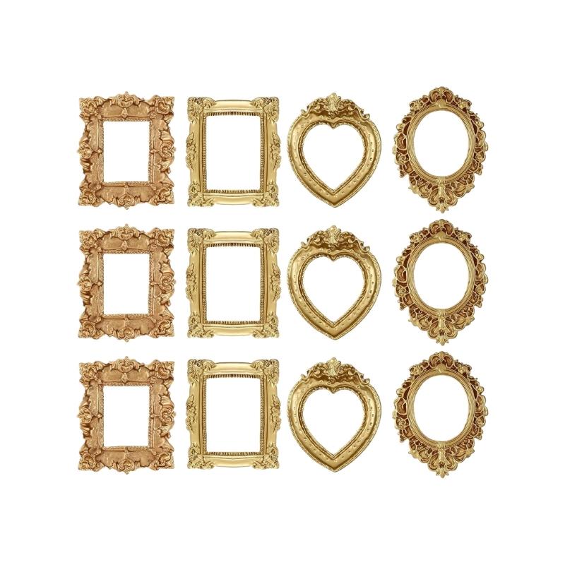 Retro Resin Picture Frame Mini Photo Frame Tiny Antique Frame Small Picture Frame Wall Hanging for DIY Jewelry Display 1