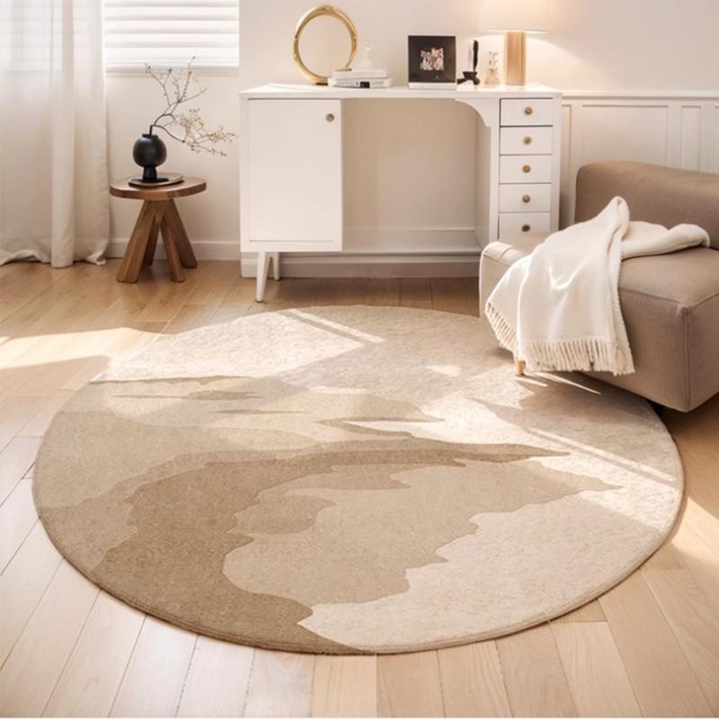 Nordic Style Bedroom Decor Round Carpet Minimalist Carpets for Living Room Thick Plush Study Floor Mat Fluffy Soft Cloakroom Rug