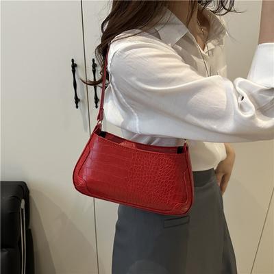 Popular Retro Crocodile Pattern Temperament Small Square Bag 2025 Summer Shoulder Bag Fashion Casual Foreign Style Underarm Small Square Bag