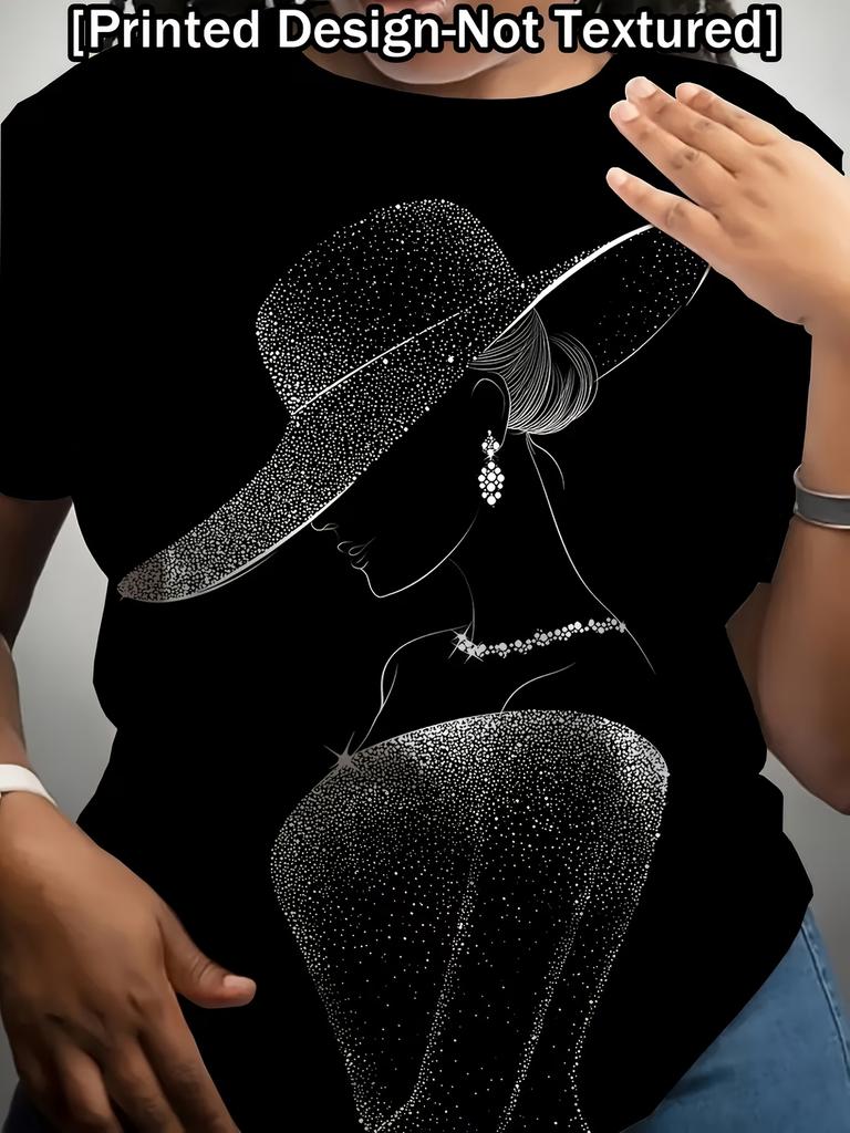 Vintage African Woman 3D Print T-Shirt for Women Retro Art Graphic Tee Casual Crew Neck Short Sleeve Summer Top Plus Size Tees