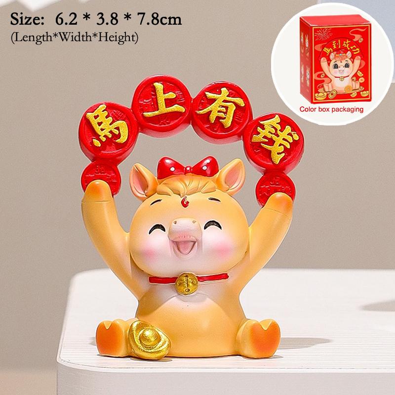 2026 Cute Year Of The Horse Ornament Lucky New Year Horse Toy DIY Desktop Decoration Car Ornament Pony Decor New Year Gift