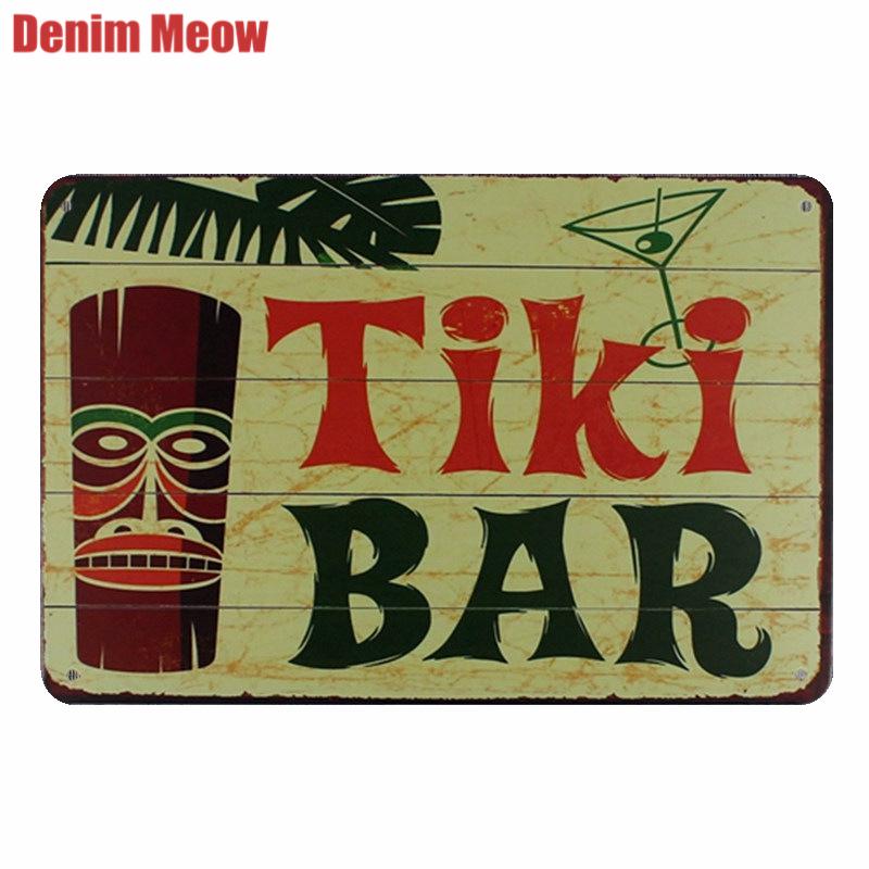 NO SMOKING Vintage Metal Tin Sign TIKI Bar Art Posters Wall Stickers for Club Home Decor Warning Sign Decorative Plate Gift N167