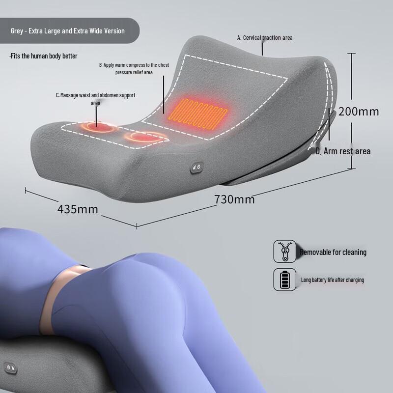 Aux Heated Memory Foam Massage Pillow CN Plug (adapter Included)