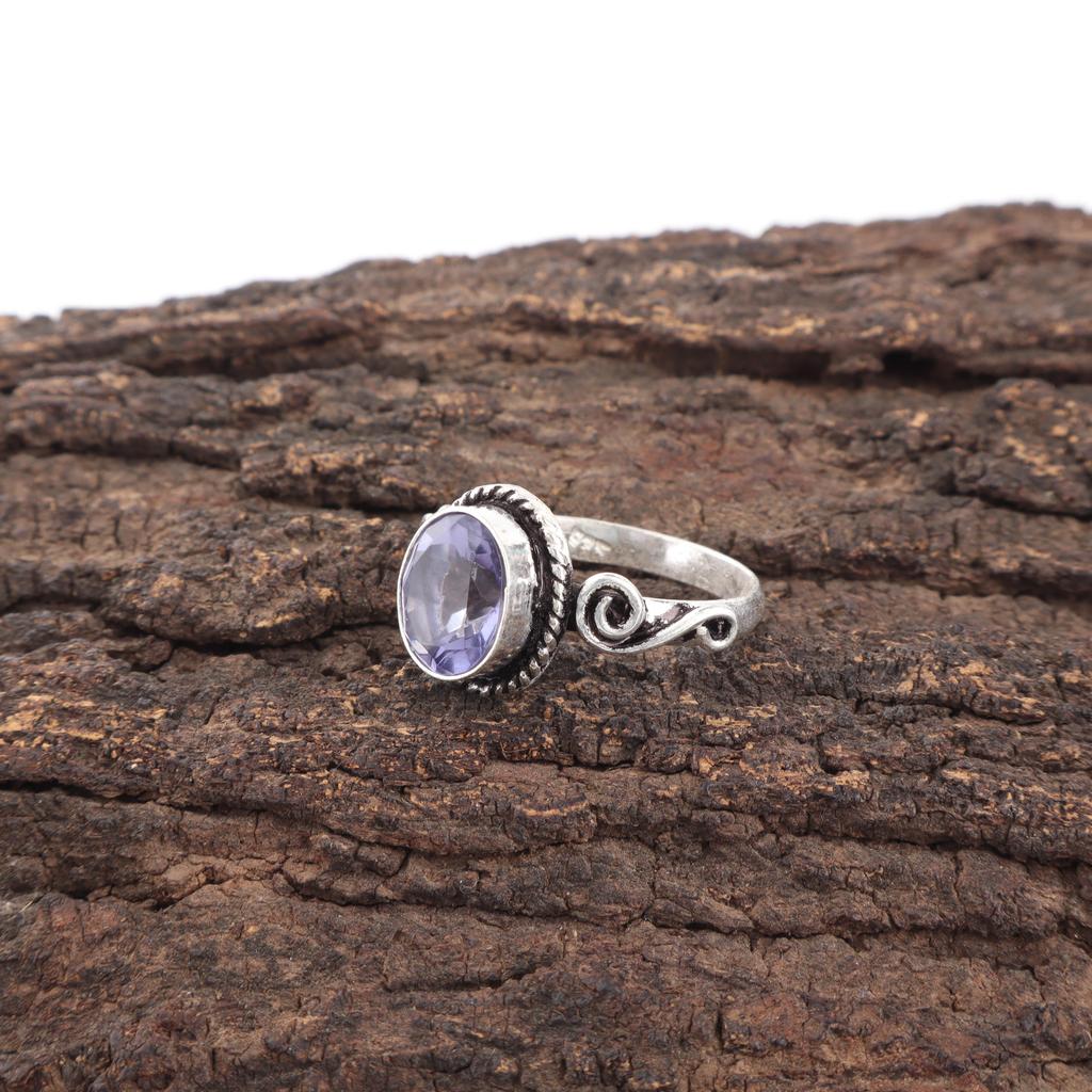 Iolite Jewelry, Handmade Gemstone Ring, 925 Solid Sterling Silver Ring Spiritual Jewelry, For Anniversary Gift