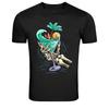 Skeleton Tropical Cocktail Surf Graphic T Shirt Summer Tee