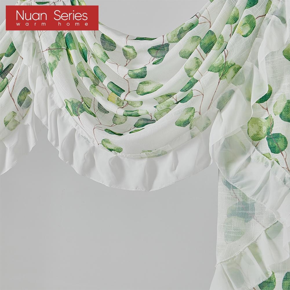 1PC Nuan Series Fresh Pastoral Style Printed Light and Thin Curtain Head Decorative Kitchen Door Curtain
