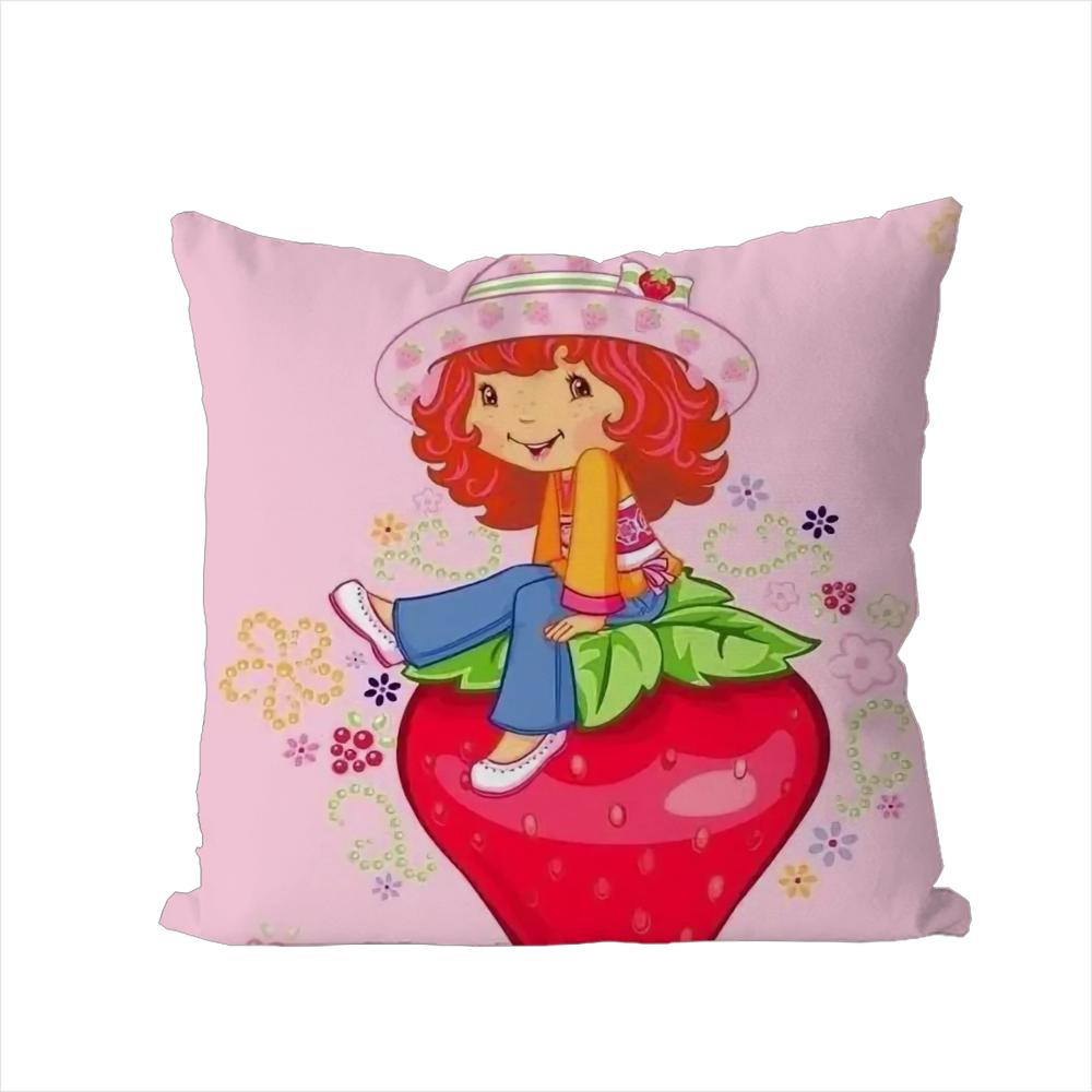 SStrawberry Shortcakes Pillow Case For Car Sofa Decorative Home Doublesided Print Plush Square Throw Pillow Cushion Cover