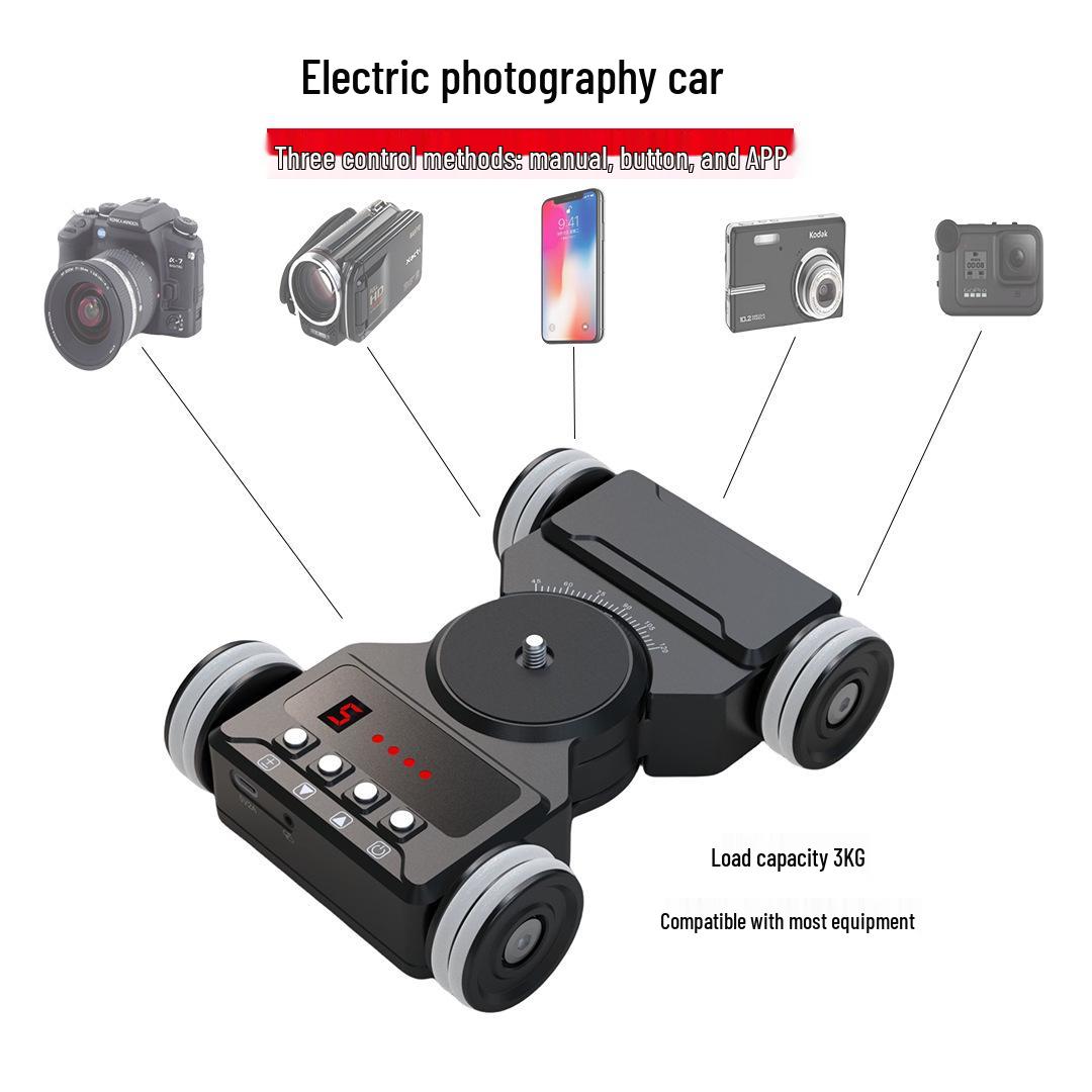 Mobile Electric Camera Dolly with App and Manual Control for Time-Lapse Photography 160x120x44 mm