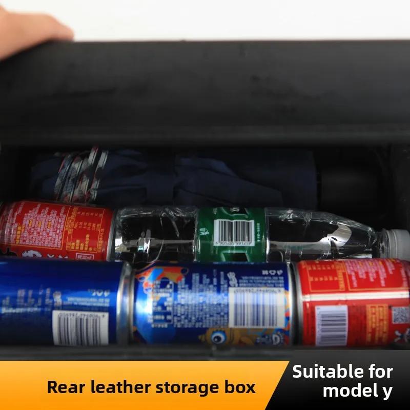Car Sticker For Tesla Model Y 2020-2025 Modification Accessories Leather Central Control Storage Compartment Interior Under Seat