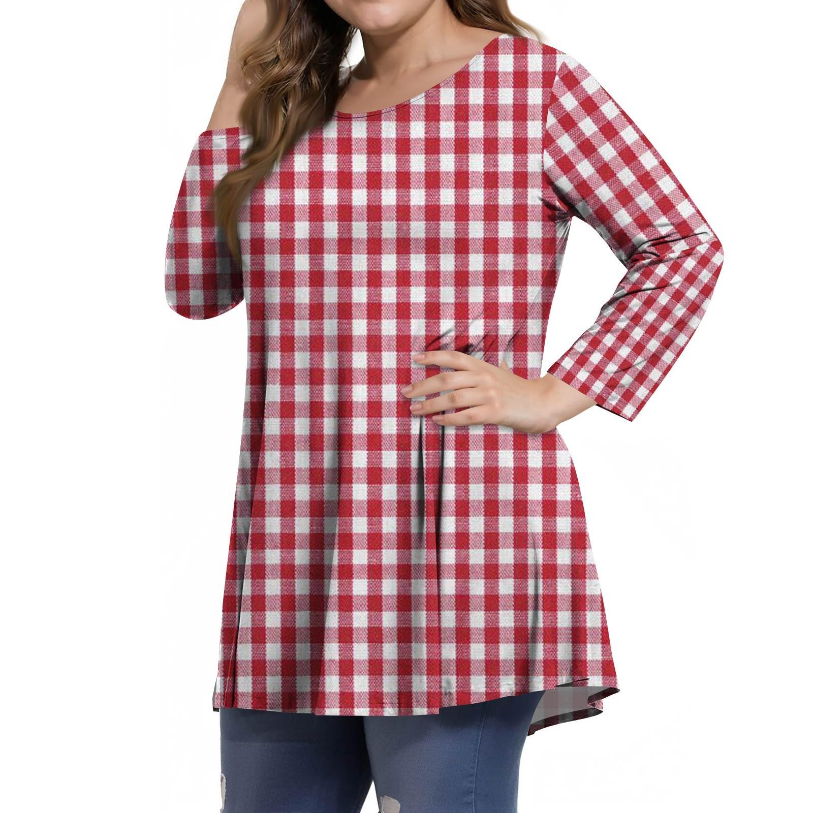 

Женская модная повседневная футболка с принтом, круглым вырезом и рукавами 3/4 XXXXL