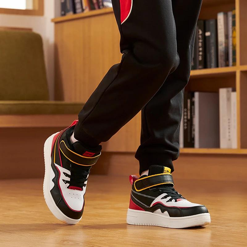 LiNing Youth Shock Absorption Rebound Sports Casual Shoes Kids Sneakers White Black YKCS154-23