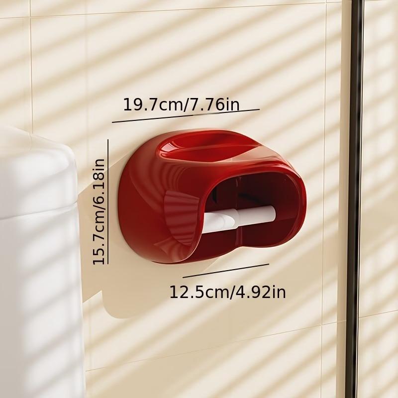 Storage Rack No Punching Bathroom Roll Holder Waterproof Wall Mounted Toilet Tissue Box Vintage Plastic Roll Paper Tube Restroom
