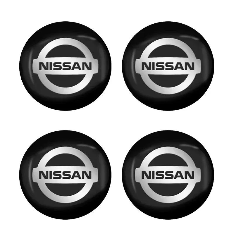 4ks 56mm Nálepka na střed kola auta Nálepka na náboj pro Nissan X-trail Qashqai Note Juke Leaf Sentra Patrol Styling auta