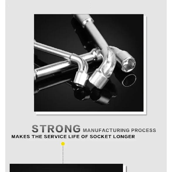 CRV Steel L Type Socket Spanner L Wrench 6 Point Hand Tools Automotive Mechanical Tool 8 10 12 13 14mm