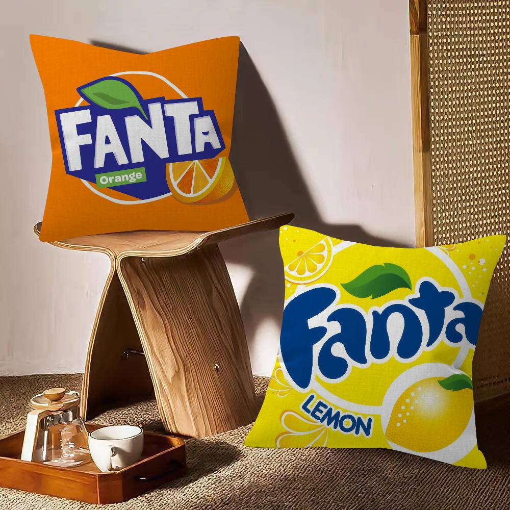 Fanta Logo New Personalized Pillow Cover Kids Bedroom Wild Party Decor Pillowcase Kid Birthday Shower Gift