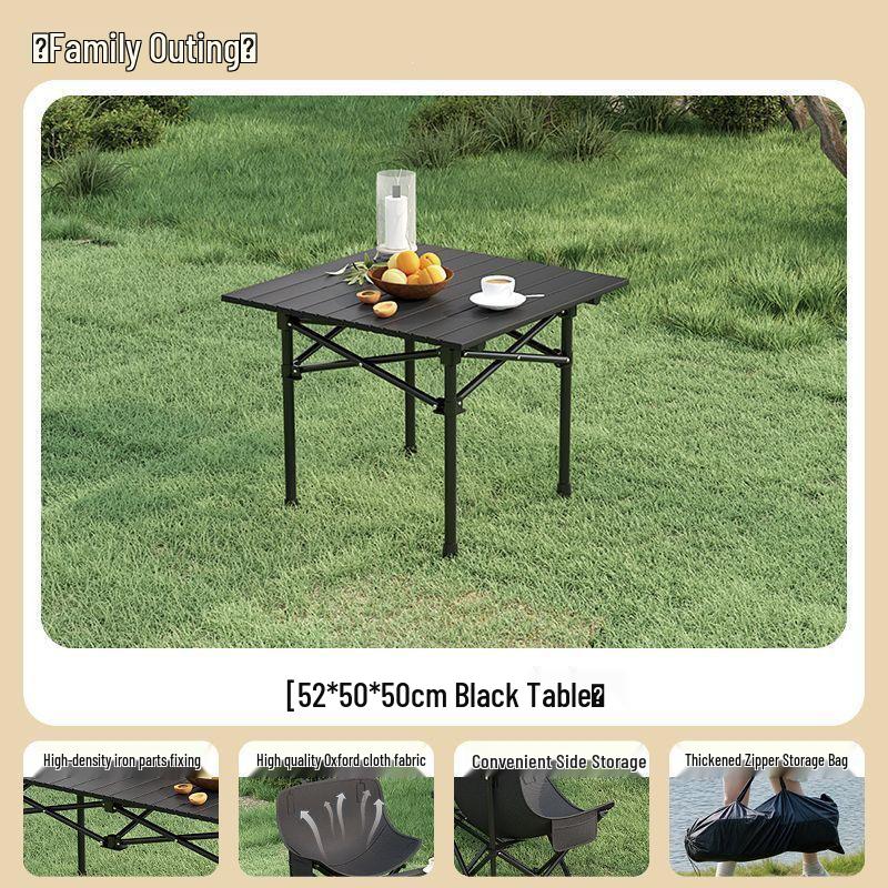 High-Back Portable Moon Chair and Folding Table Set for Camping and Picnic