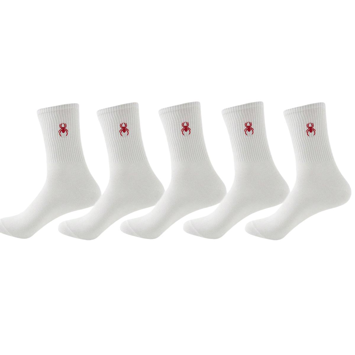 

5/10/20 пар мужских носков до середины икры с рисунком паука, удобные, дышащие, влагоотводящие, Хэллоуин One Size