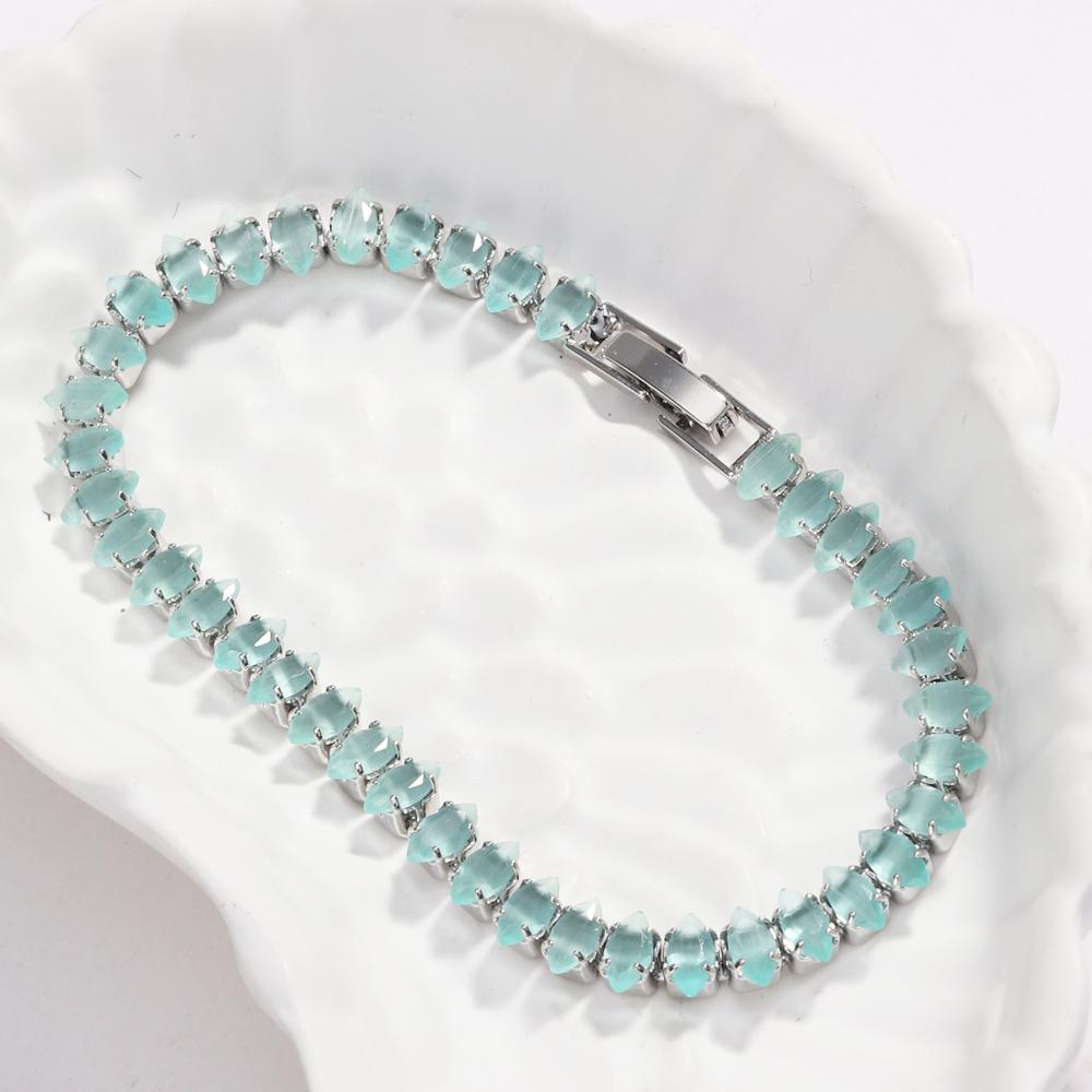 Luxury Dainty Tennis Bracelets for Women Silver Color Sparkling Colorful Cubic Zircon Stackable Hand Chain Crystal Wedding Jewel