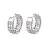 Double-Layer Row Diamond Earrings Men'S Hip-Hop Popular Versatile Zircon Earrings Women'S Unsophisticated Full Diamond Earrings
