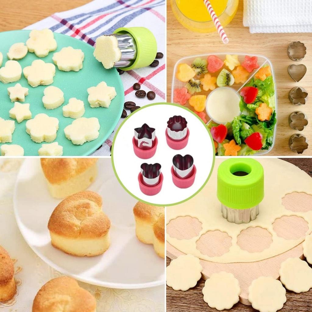 12-Piece Stainless Steel Cookie Cutters Set, Dough Fruit Vegetable Cutter, Ideal for Kids Meal Prep