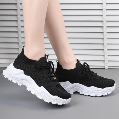Damskie modne trampki na platformie Skarpetki Buty damskie Nowe modne codzienne tkane tkaniny siateczkowe oddychające buty sportowe Zapatillas Mujer