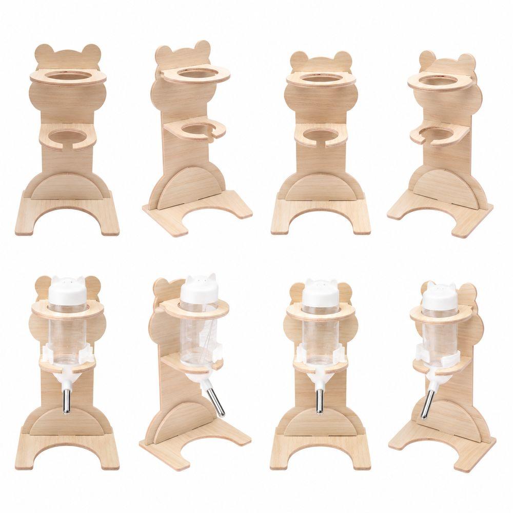 Freestanding Base Hamster Water Bottle Stand Wood Hamster Water Bottle  For Hamsters