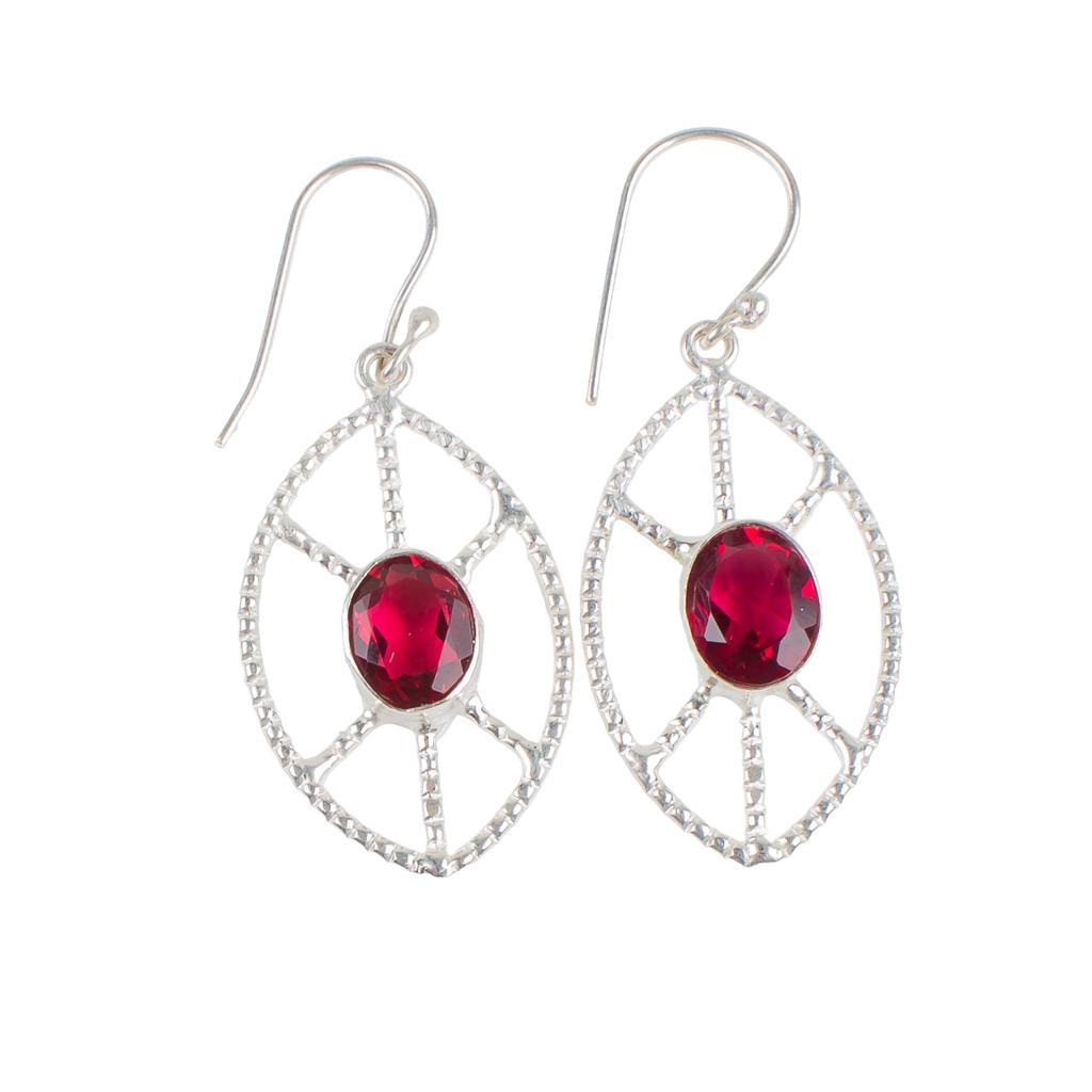 Pink Rubellite Gemstone 925 Sterling Silver Jewelry Handmade Hook Earrings 2.00" EE-48-10
